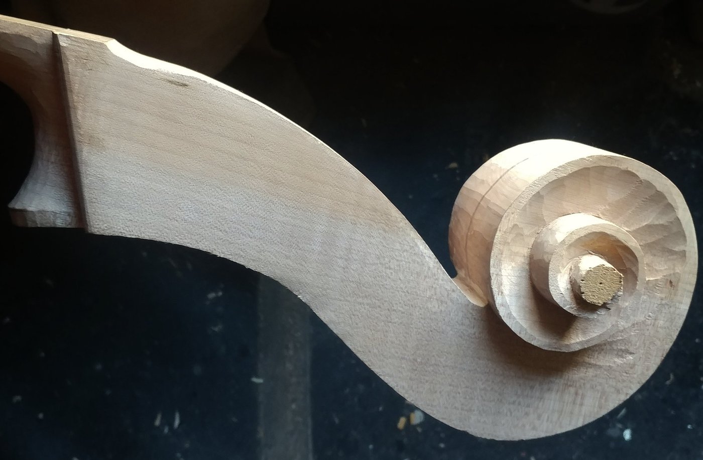 scroll roughly carved